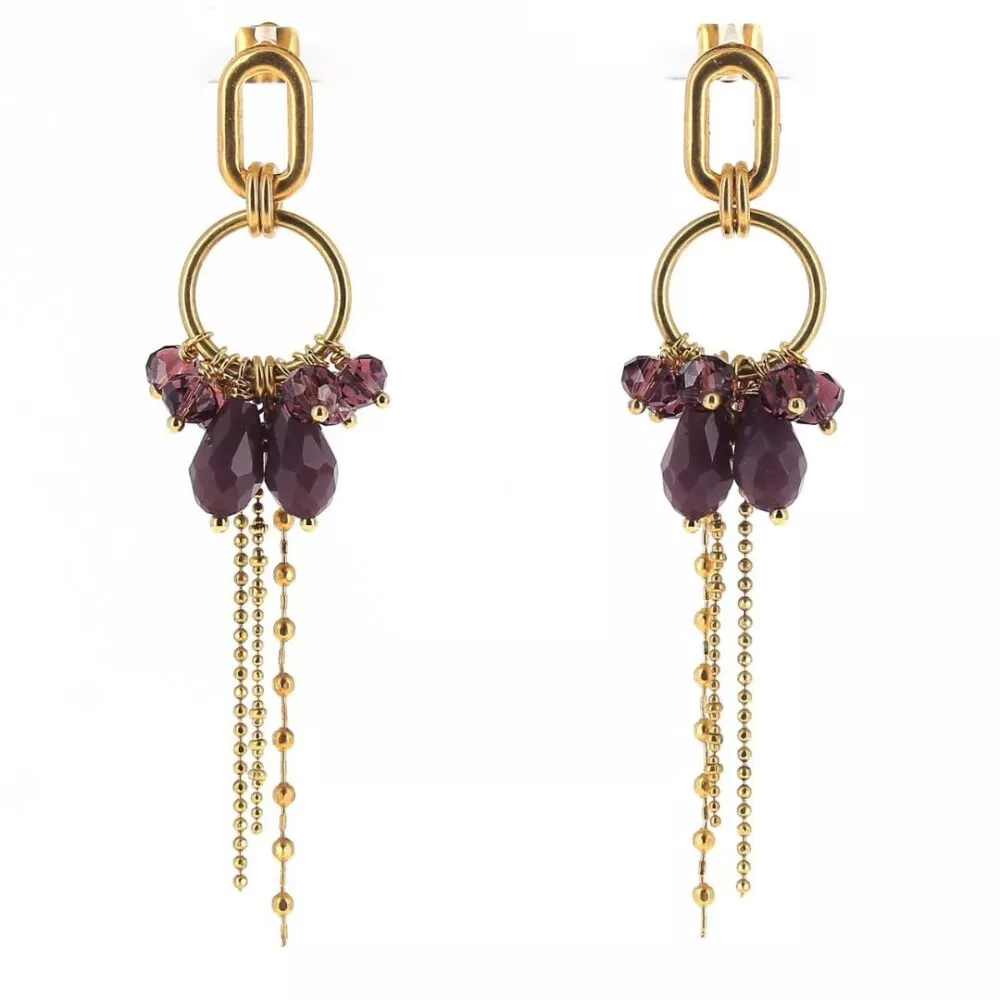 Boucles d'oreilles * Clara | Aubergine