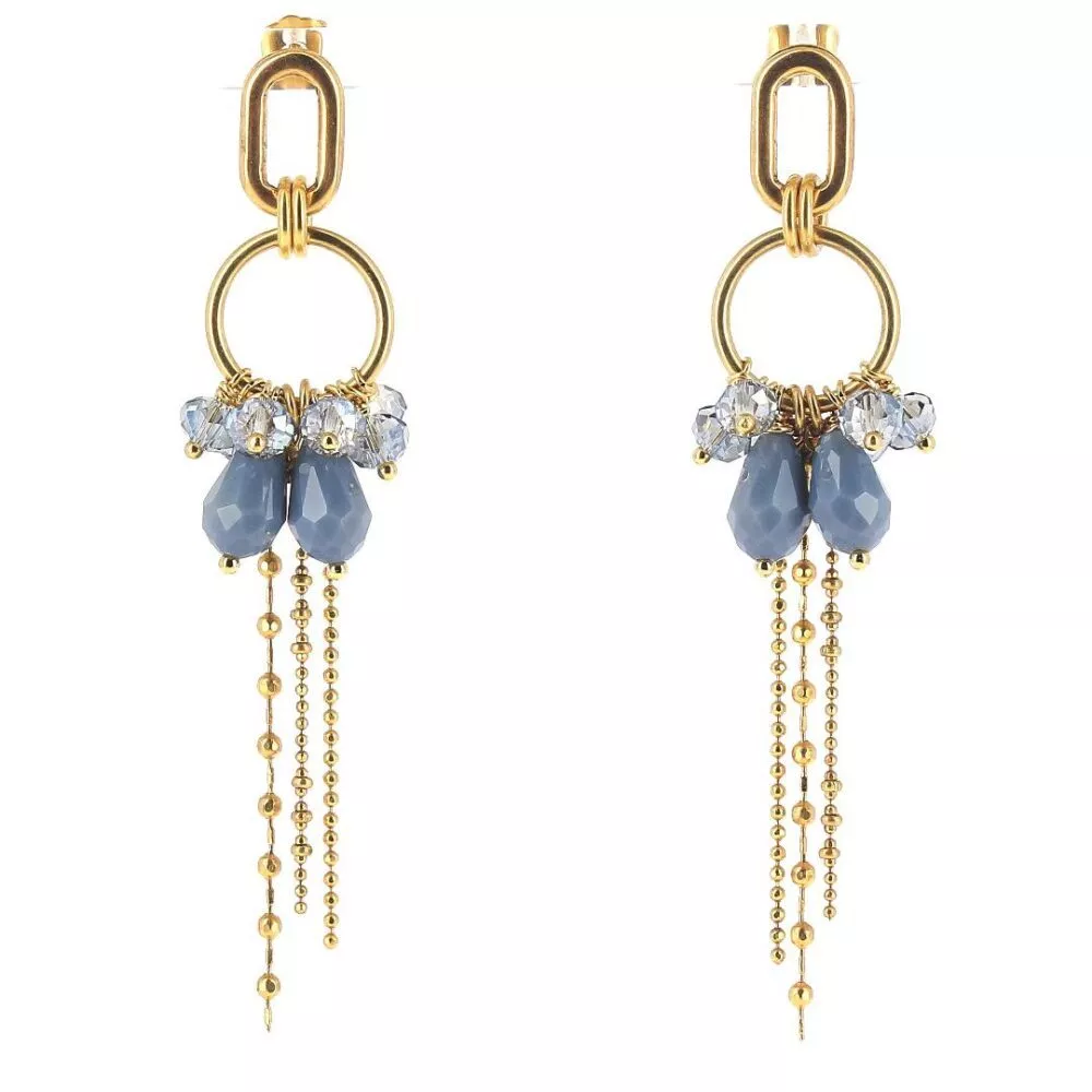 Boucles d'oreilles * Clara | Gris bleuté transparentes - Image 2