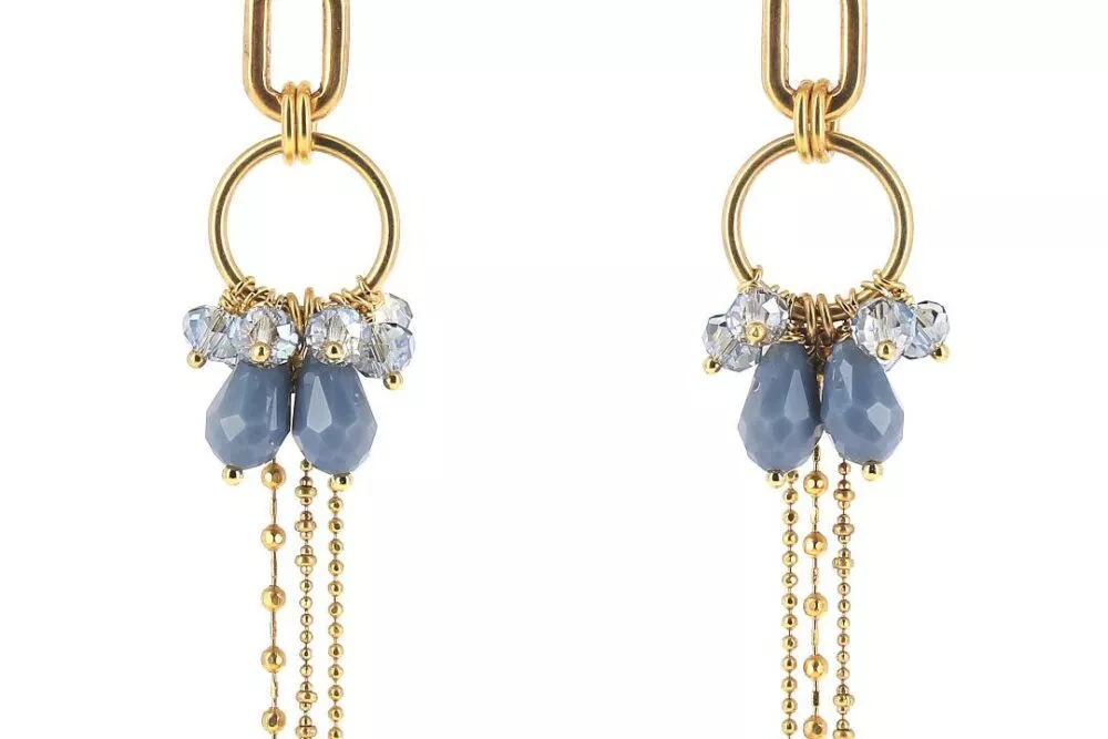 Boucles d'oreilles * Clara | Gris bleuté transparentes