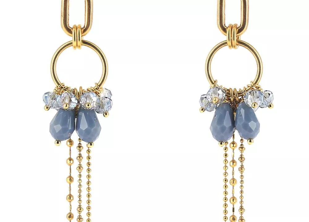 Boucles d'oreilles * Clara | Gris bleuté transparentes