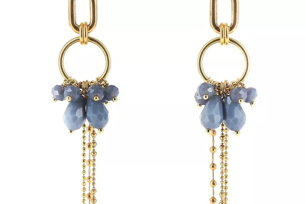 Boucles d'oreilles * Clara | Gris bleuté