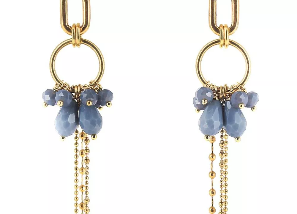 Boucles d'oreilles * Clara | Gris bleuté