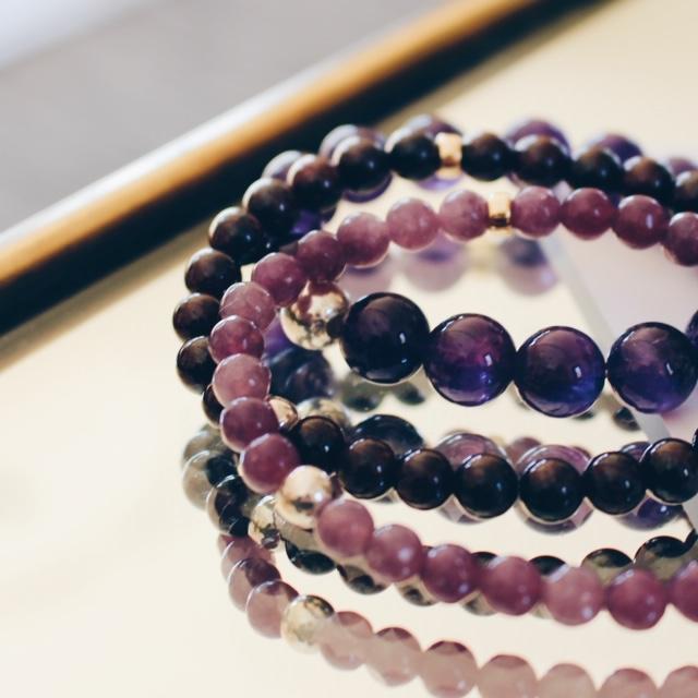 Camille Belgian Creation - Bracelet amethyste et lepidolite