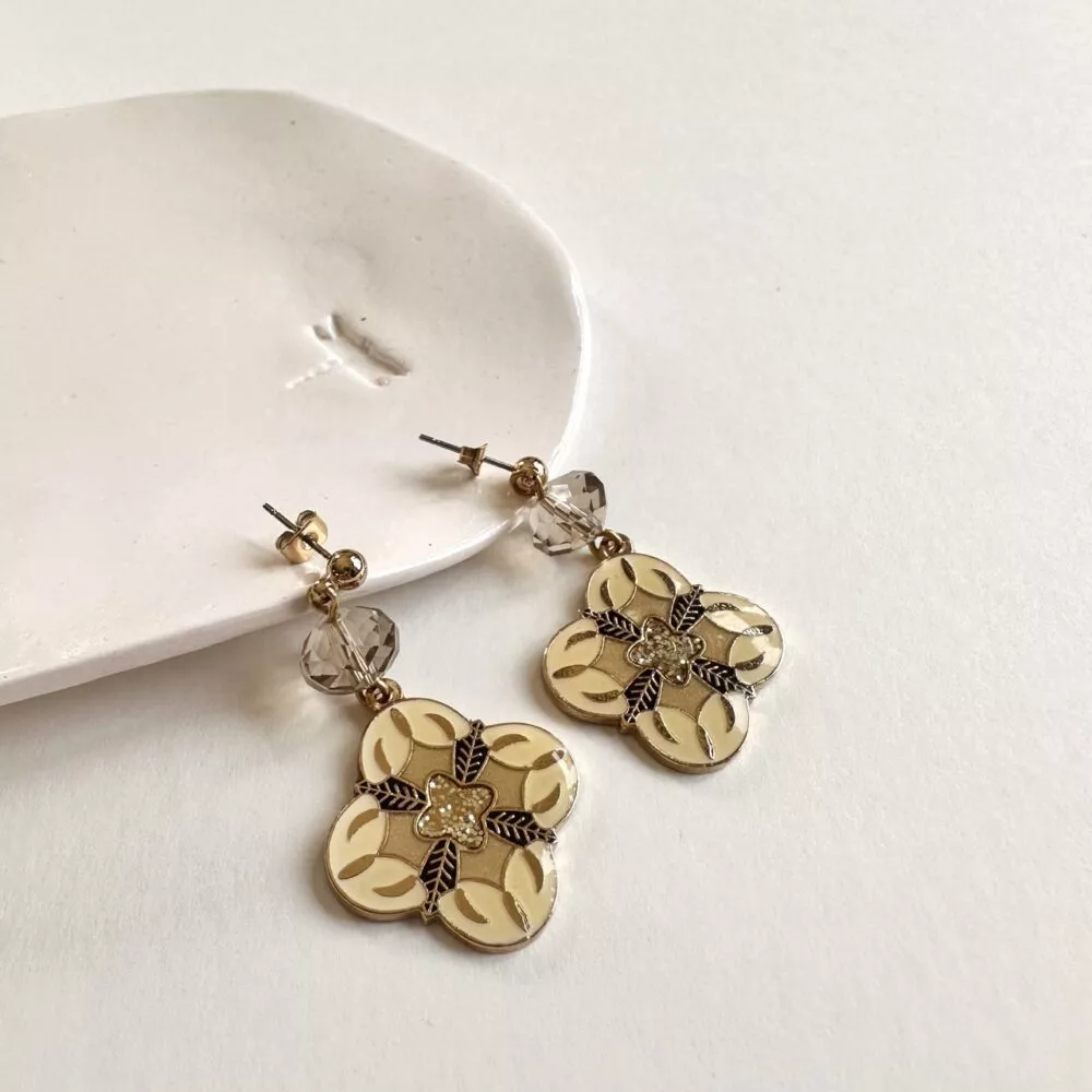 Boucles d'oreilles * Art Déco | Fleur