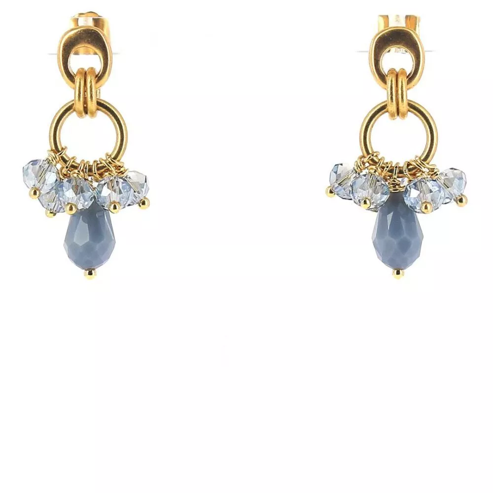 Boucles d'oreilles * Clara Little | Gris bleuté transparentes