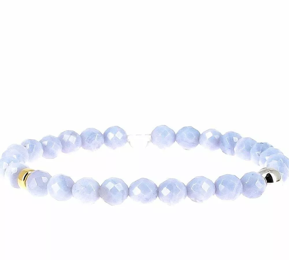 Bracelet * Lithothérapie | Calcedoine bleue