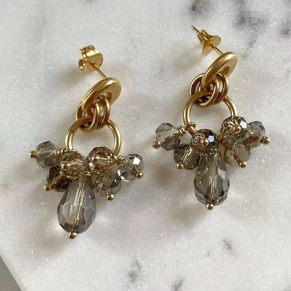 Boucles d'oreilles * Clara Little | Gris transparent