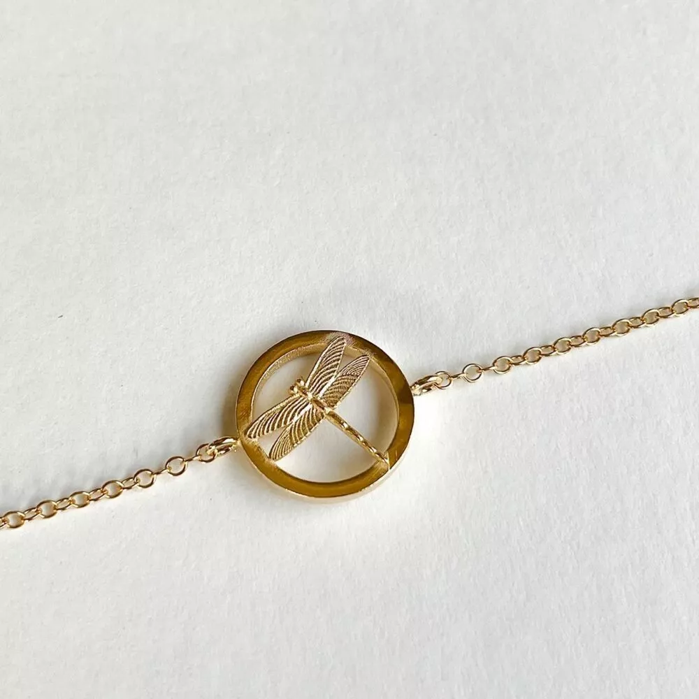 Bracelet * Libellule mini | Plaqué or