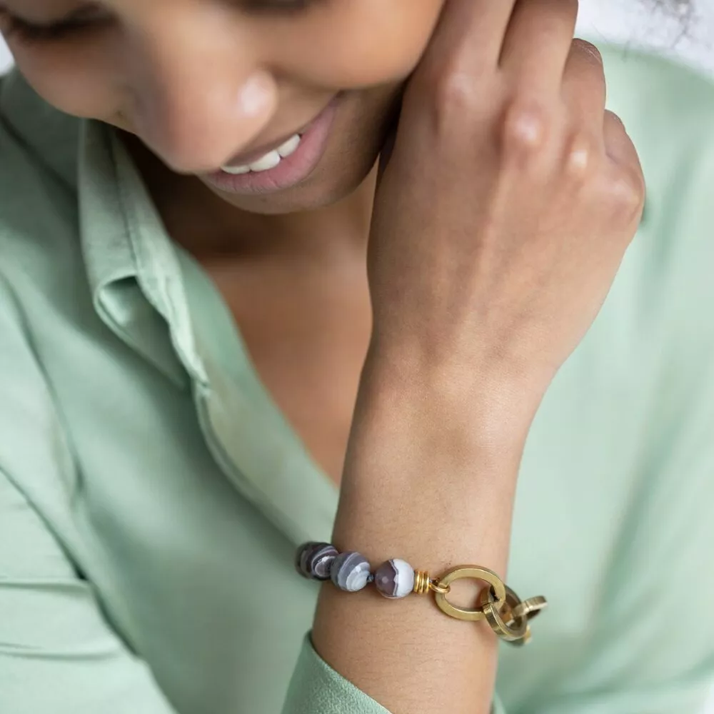 Bracelet * Maillons | Agate du Botswana