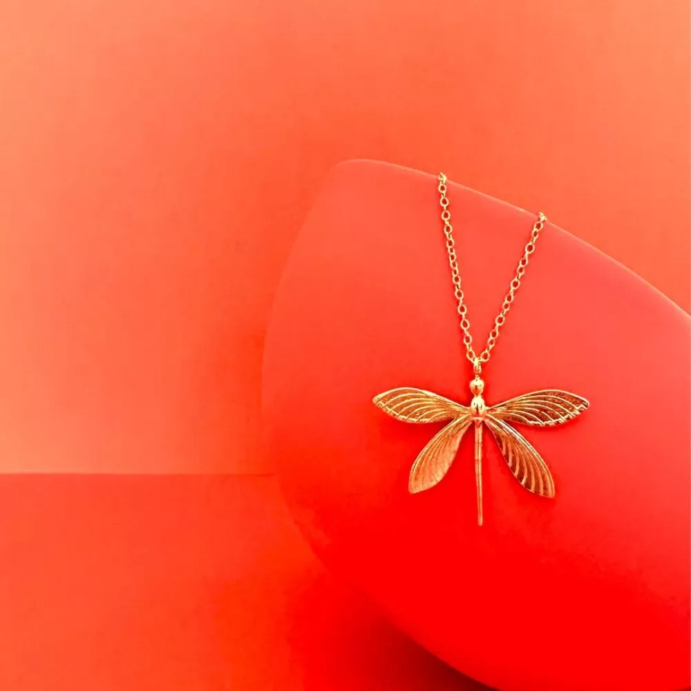 Collier * Libellule Mid | Plaqué or - Un anneau - Image 3