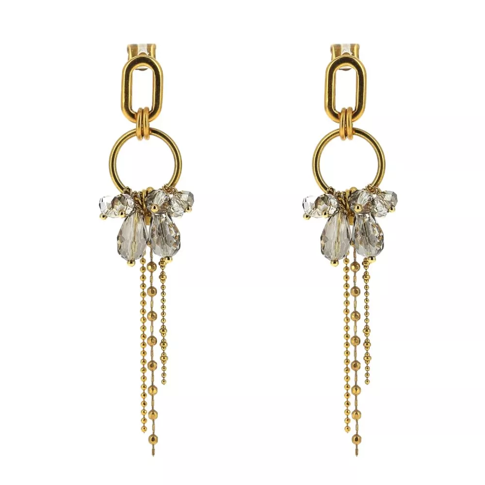 Boucles d'oreilles * Clara | Gris transparent blanc