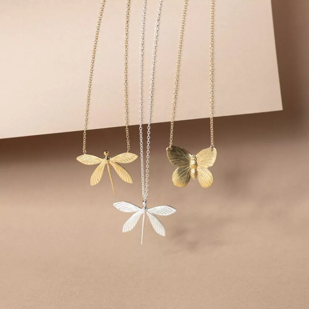 Collier * Libellule Mid | Plaqué or - deux anneaux - Image 3