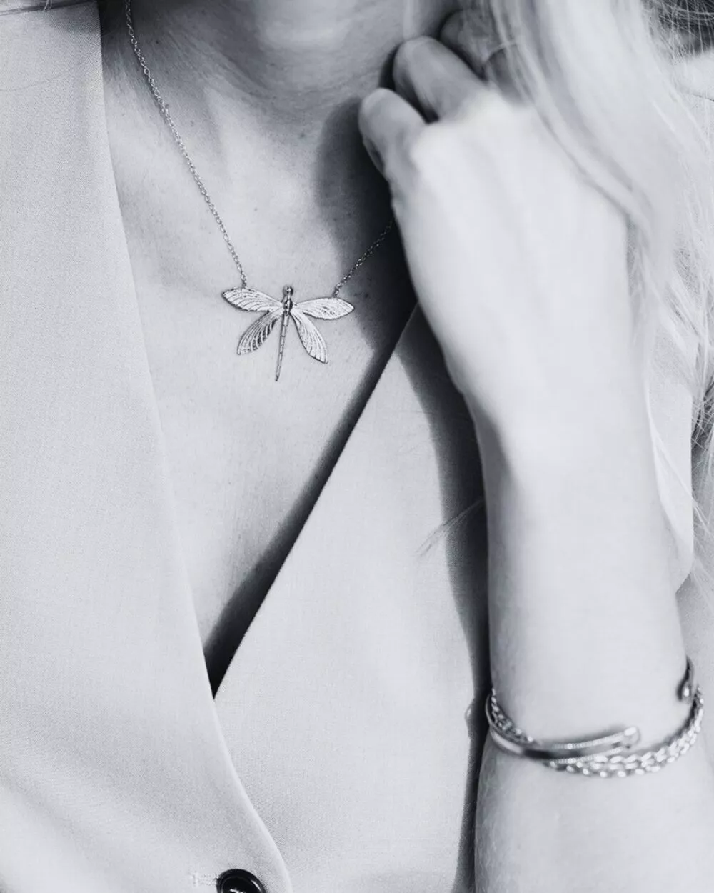 Collier * Libellule Mid | Argent - deux anneaux - Image 2