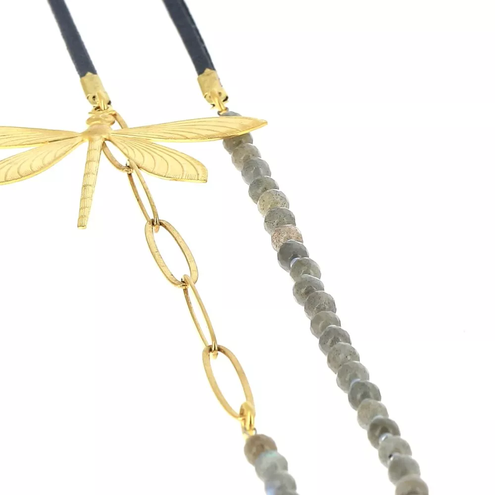 Collier * Libellule Daim | Labradorite