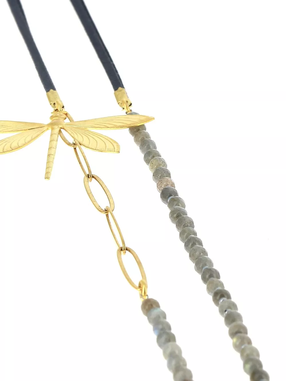 Collier * Libellule Daim | Labradorite