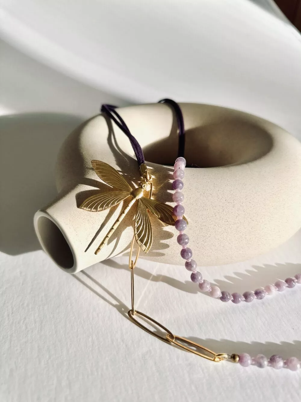 Collier * Libellule Daim | Lepidolite - Image 2