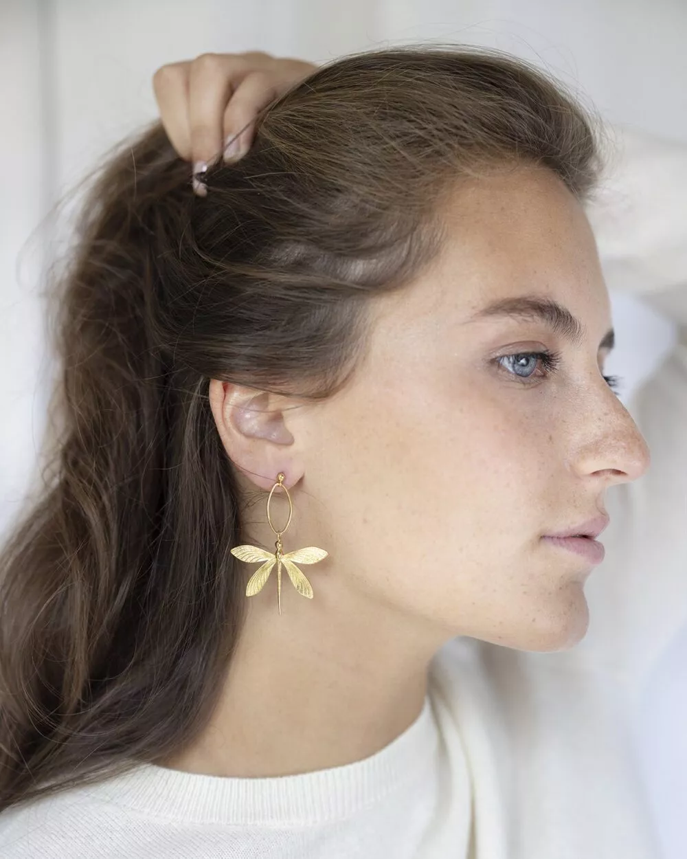 Boucles d'oreilles * Libellules -prestige plaqué or - Image 3
