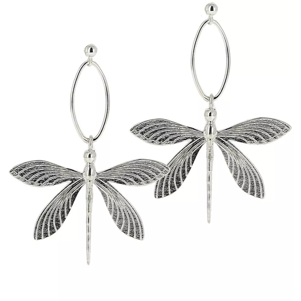 Boucles d'oreilles * Libellules -prestige argent - Image 2