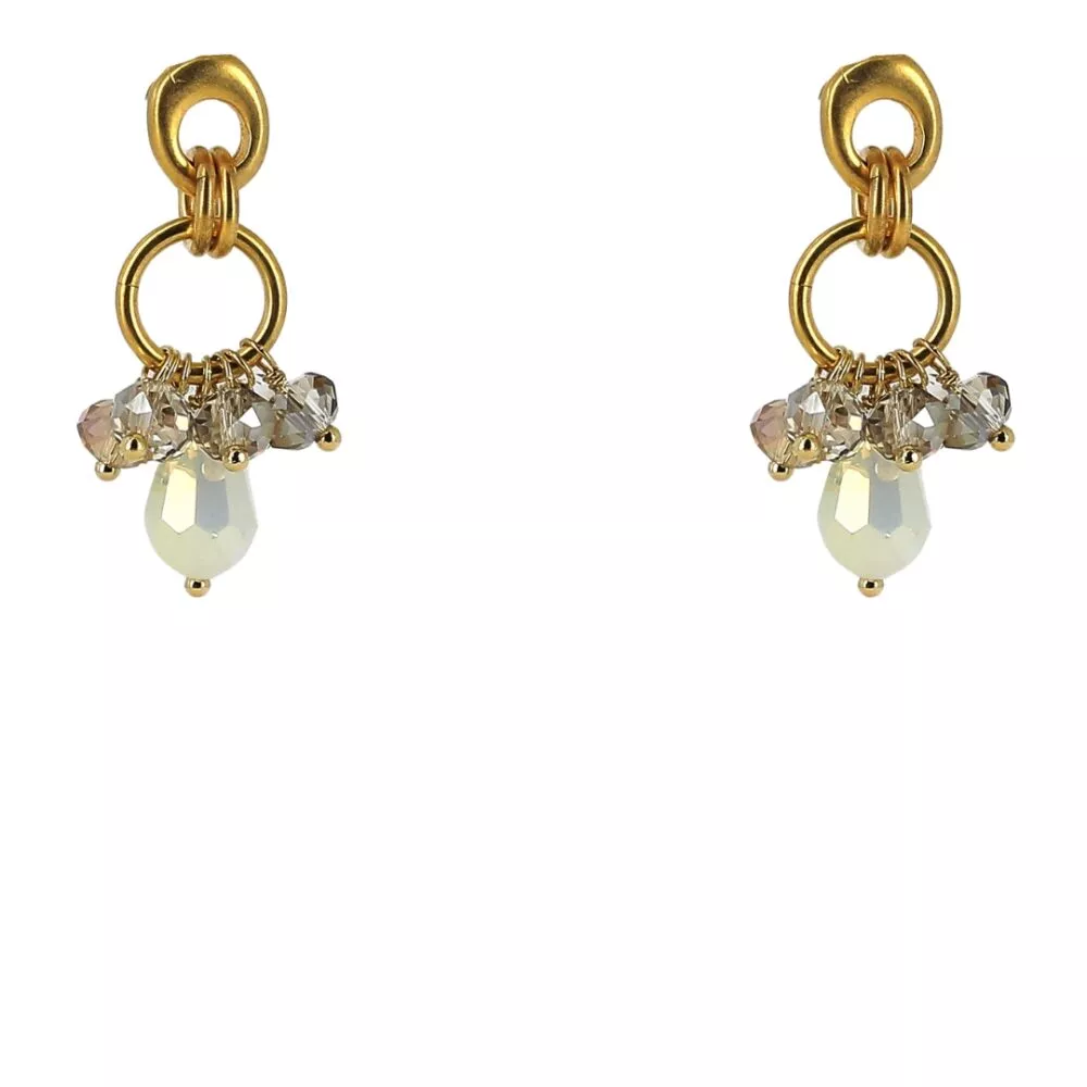 Boucles d'oreilles * Clara Little | Gris transparent blanc